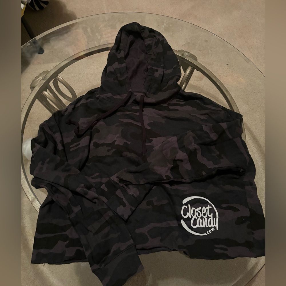 Closet Candy Cropped Camo Hoodie